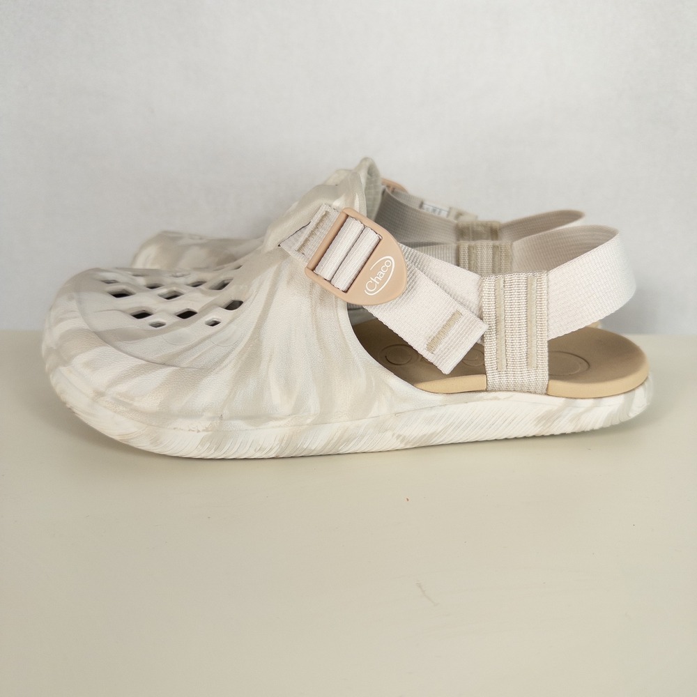 Chaco Womens Chillos Clogs Size 9 Bone Marbled Adjustable Strap Comfort Sandals - Picture 6 of 9